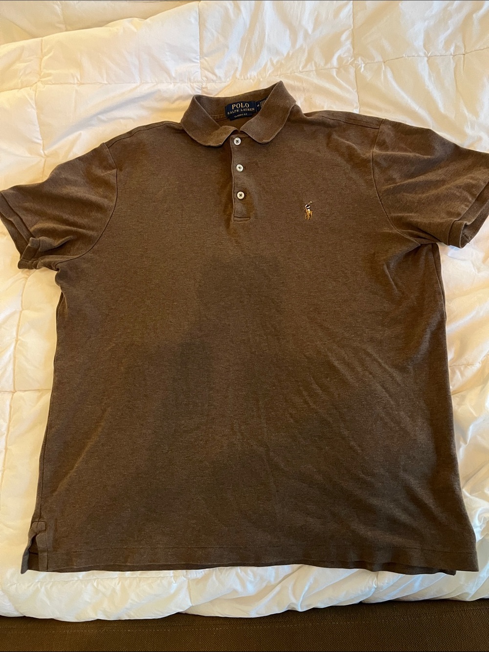 Ralph Lauren Brown Short-Sleeve Polo with Embroidered Pony